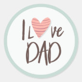 Ik hou van papa - vaderdag - hart ronde sticker (Voorkant)