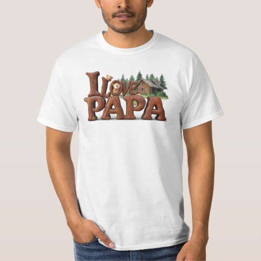 *~* IK HOU VAN PAPA Vaderdag Rustic AP86 T-shirt (Voorkant)