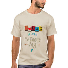 Ik hou van papa Vaderdag T-shirt | Mooie ABC-blokk