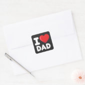 Ik hou van papa vierkante sticker (Envelop)