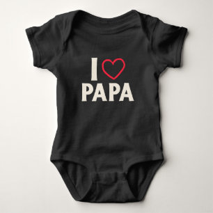 Ik hou van Papa, Wit Rood Betekent Schattig Romper