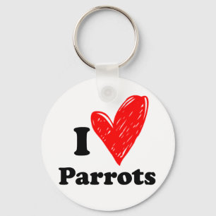 Ik hou van papegaaien sleutelhanger