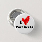 Ik hou van Parakeets Ronde Button 3,2 Cm (Voorkant /achterkant)