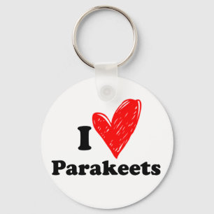 Ik hou van paraketten sleutelhanger