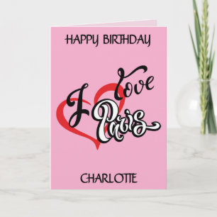 Ik hou van Parijs. bewerkbaar Kaart