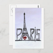 Ik hou van Parijs Briefkaart (Voorkant / Achterkant)