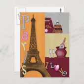 Ik hou van Parijs Briefkaart (Voorkant / Achterkant)