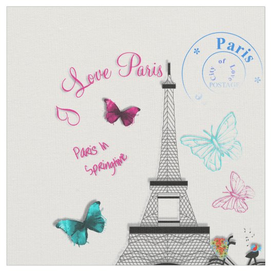 Ik hou van Parijs in Springtime Stof (Close Up)