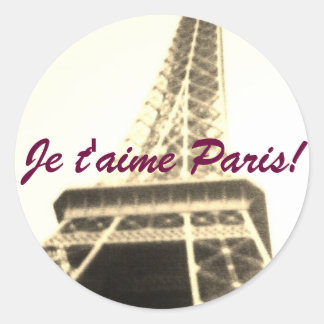 Ik hou van Parijs! Je t'aime Paris! Ronde Sticker