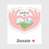 Ik hou van Parijs, romantisch reisgeïnspireerd Par Sticker (Vel)