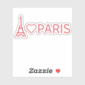 Ik hou van Parijs, romantisch reisgeïnspireerd Par Sticker (Vel)