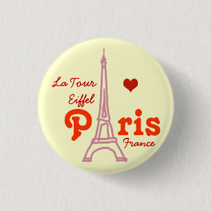 Ik hou van Parijs. romantisch Ronde Button 3,2 Cm