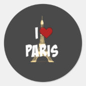 Ik hou van Parijs Ronde Sticker (Voorkant)