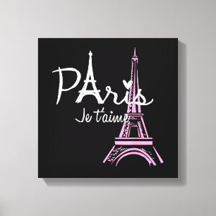 Ik hou van Paris Eiffeltoren Frankrijk Frans Souve Canvas Afdruk