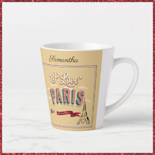 Ik hou van Paris Vintage Poster Latte Mok