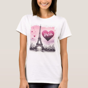 Ik hou van Paris Waterverf Mode T-shirt