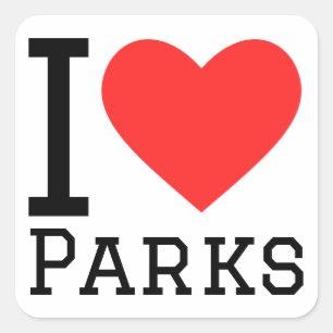 Ik hou van parken vierkante sticker