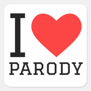 Ik hou van parodie vierkante sticker