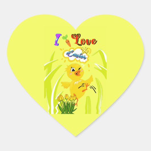Ik hou van Pasen Hart Sticker (Voorkant)