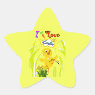 Ik hou van Pasen Ster Sticker