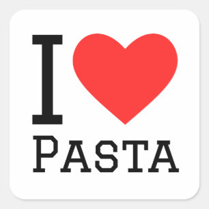 Ik hou van pasta vierkante sticker
