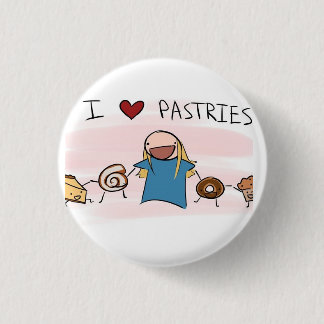 Ik hou van Pastries Ronde Button 3,2 Cm
