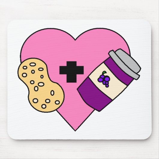 Ik hou van Peanut Butter en Jelly Muismat (Voorkant)