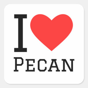 Ik hou van pecan vierkante sticker