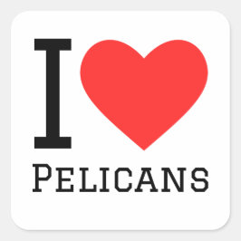 Ik hou van pelikanen vierkante sticker