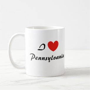 Ik hou van Pennsylvania Heart Typography Coffee Mo Koffiemok