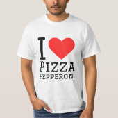 Ik hou van peperoni pizza t-shirt (Voorkant)