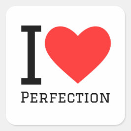 Ik hou van perfectie vierkante sticker