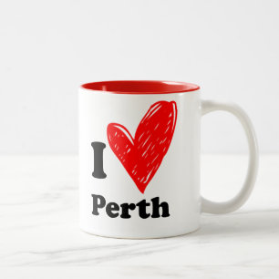 Ik hou van Perth Tweekleurige Koffiemok