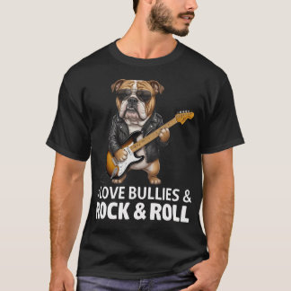 Ik Hou Van Pesters En Rock-'N-Roll Engelse Bulldog T-shirt