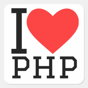 Ik hou van php vierkante sticker