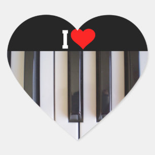Ik hou van Piano Hart Sticker