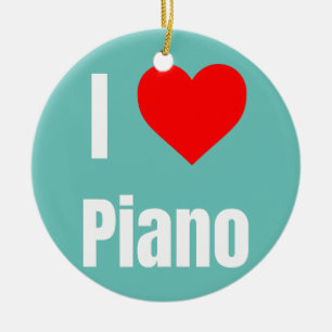 Ik hou van Piano Heart Gifts voor mannen Kinderen Keramisch Ornament