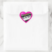 Ik hou van piano in een hart sticker (Tas)