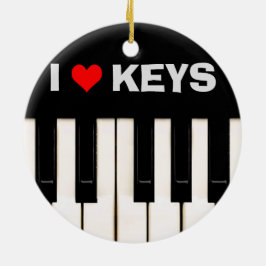 Ik hou van Piano Keys Keramisch Ornament