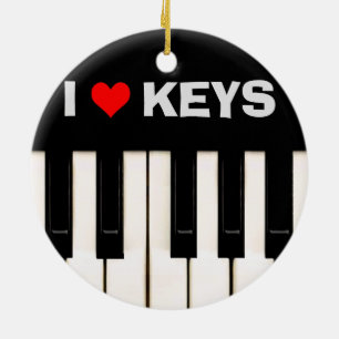 Ik hou van Piano Keys Keramisch Ornament