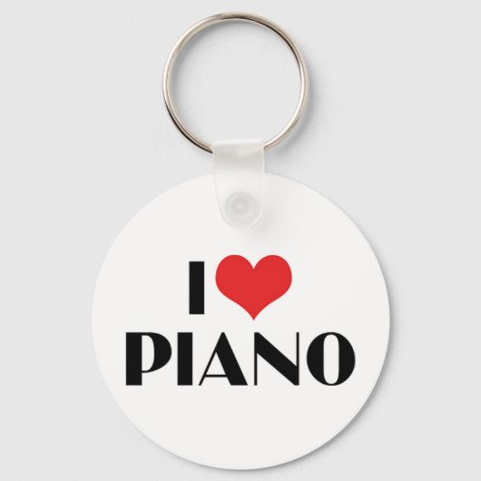 Ik hou van piano-sleutelhanger sleutelhanger (Voorkant)