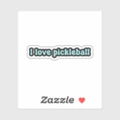 Ik hou van pickleball Blue Retro Text Sticker (Vel)