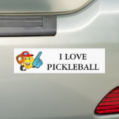Ik hou van Pickleball Bumpersticker (Op auto)