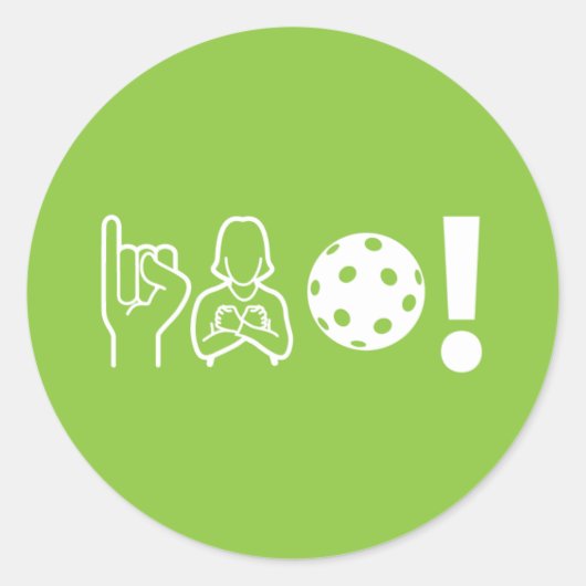 Ik hou van Pickleball (Doof) Sticker Blad (Voorkant)