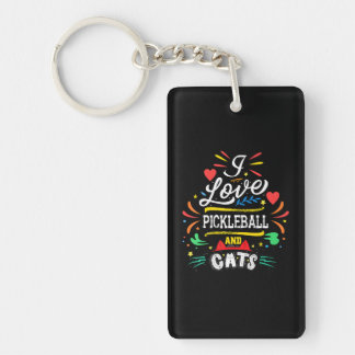 Ik hou van pickleball en katten pickleball lover c sleutelhanger
