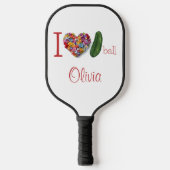 Ik hou van Pickleball gepersonaliseerd Paddle (Voorkant)