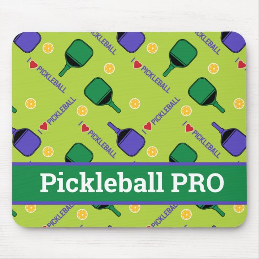 Ik hou van Pickleball-groene Muismat (Voorkant)
