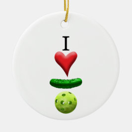 Ik hou van Pickleball - Keramisch Ornament