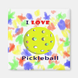 ik hou van pickleball red text pickleball graphic. magneet