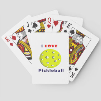 ik hou van pickleball red text pickleball graphic. pokerkaarten